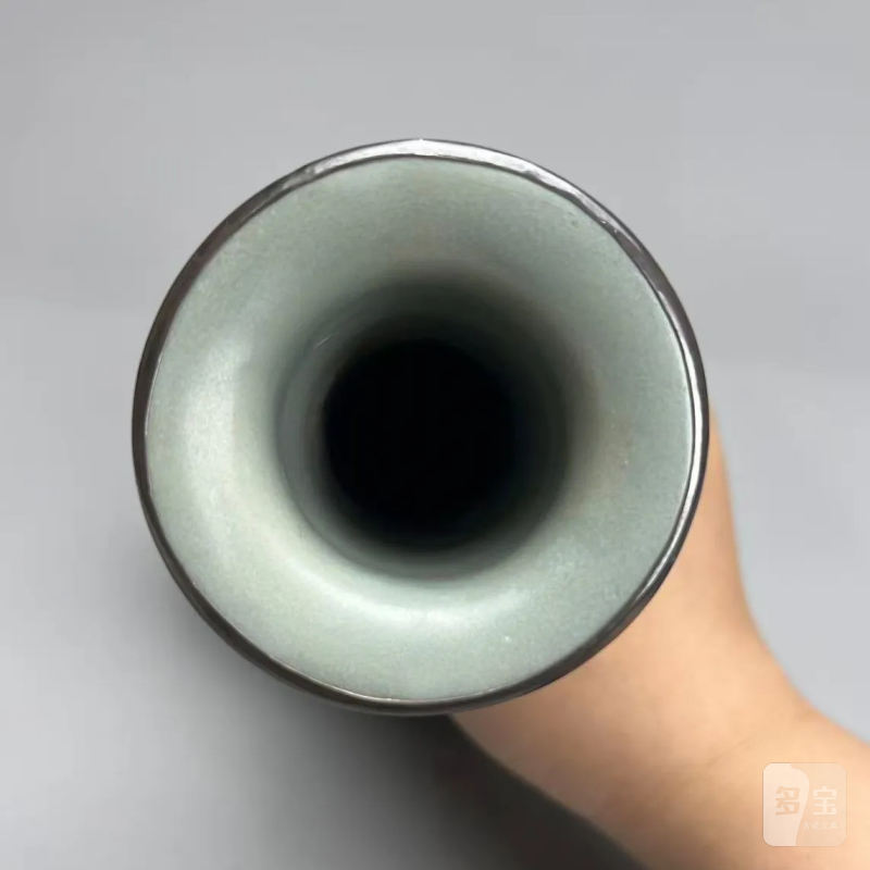 明代 龙泉窑粉青釉七弦瓶 - 图4
